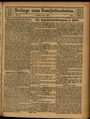 Zweite Ausgabe vom Sonntag, den 06. Juli 1924.