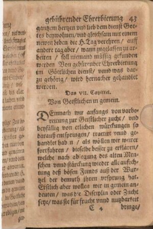Das VII. Capittel. Von Geistlichen in gemein.