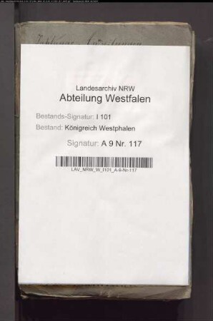Zahlungsanweisungen auf die Administrationskasse des aufgehobenen Domstifts Paderborn