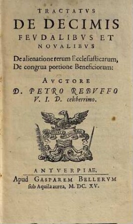 Tractatus de Decimis feudalibus & novalibus
