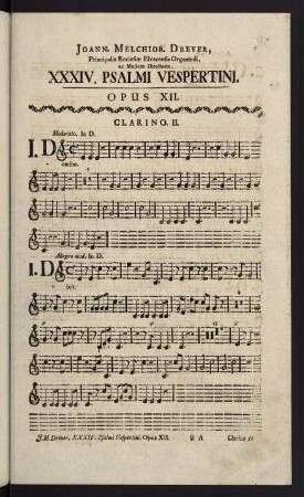 1-23, XXXIV. Psalmi Vespertini. Opus XII. Clarino II.