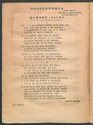 Hambre sacra : De mi libro en preparación "Hambre sacra"