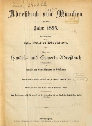 Adreßbuch für München. 1895