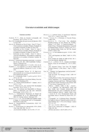 Literaturverzeichnis und Abkürzungen
