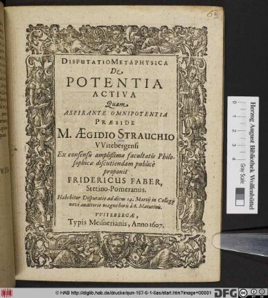 Disputatio Metaphysica De Potentia Activa