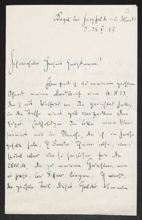 Brief von Hans Kyser an Gerhart Hauptmann