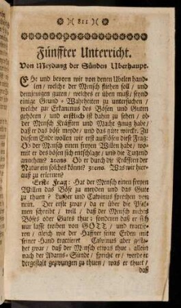 811-817, Fuenffter Unterricht
