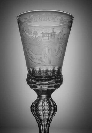 Kelchglas (mit Bergbaudarstellung) aus Schloß Dahlen