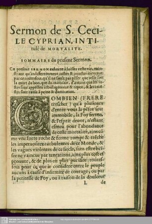 [Sermon De S. Cypriann]