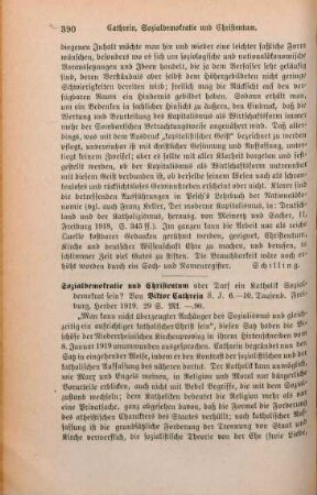 390-391 [Rezension] Cathrein, Victor, Sozialdemokratie und Christentum oder darf ein Katholik Sozialdemokrat sein?