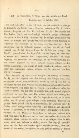 XII. De Gouv.-Gen. J. Siberg aan den Aziatischen Raad ... 24 October 1803