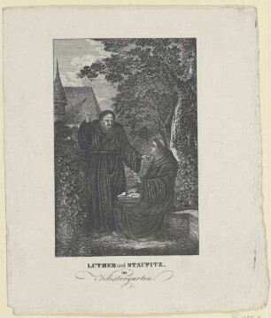 Luther und Staupitz im Klostergarten
