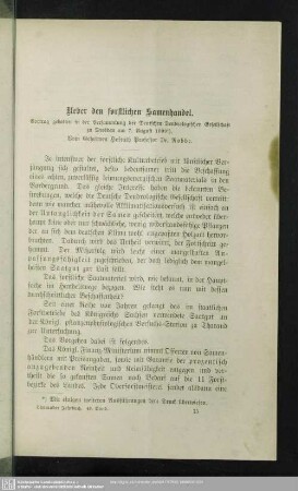 Ueber den forstlichen Samenhandel
