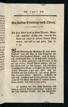 343-359, Am fünften Sonntage nach Ostern.