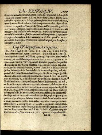 Cap. IV. Sequestratio rei petitae