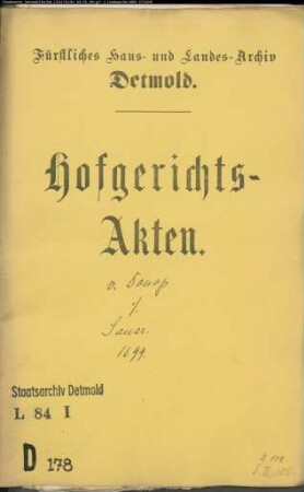 von Donop, Vormunde gegen Johann Henrich Sauer zu Varenholz - Schuldforderung