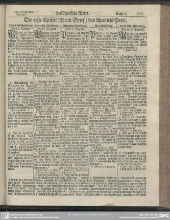 Die erste Epistel (Send-Brief) des Apostels Petri