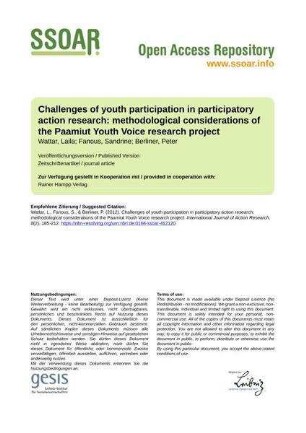 Challenges of youth participation in participatory action research: methodological considerations of the Paamiut Youth Voice research project