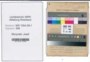 Entnazifizierung Josef Mocynski , geb. 03.07.1897 (Schmelzmeister)
