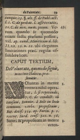 Caput tertium. De Voluntate