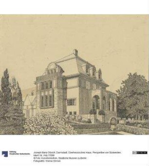 Darmstadt, Oberhessisches Haus, Perspektive von Südwesten