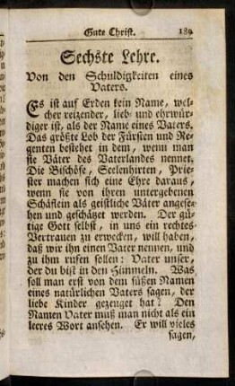 189-207, Sechste Lehre. Von den Schuldigkeiten eines Vaters