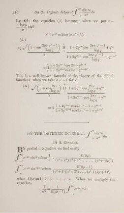 On the definitive integral ... .