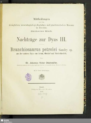 6.1884: Mittheilungen aus dem Königlichen Mineralogisch-Geologischen und Prähistorischen Museum in Dresden