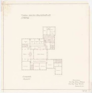 Villa von der Heydt, Berlin-Tiergarten Umbau: Grundriss Dachgeschoss 4. Fassung 1:100