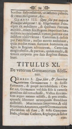 Titulus XI. De veterum Germanorum fidelitate