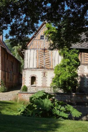Frankreich. Haute Normandie. Seine Maritime. Sommery. Ferme de Bray. Alter Hof mit Oekomuseum. Le Moulin