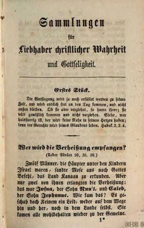 Sammlungen für Liebhaber christlicher Wahrheit und Gottseligkeit. 1862