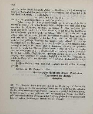 90. Ministerial-Bekanntmachung, die Wahlen der Abgeordneten für die vierte ordentliche Landes-Synode betreffend