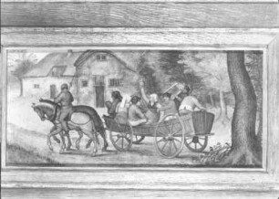 Bauerngesellschaft mit Leiterwagen