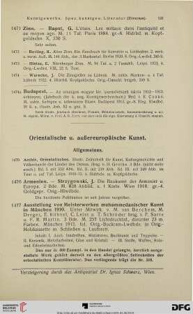 Orientalische u. außereuropäische Kunst (Nr. 1475-1599)