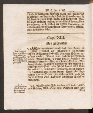 Cap. XIII. Von Fuhrleuten.