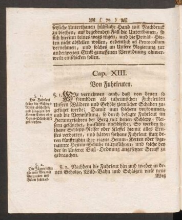 Cap. XIII. Von Fuhrleuten.