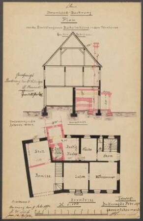 Schif, Wilhelm, Bäcker Wohnhausanbau und Einbau eines Backofens