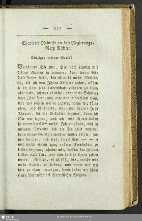 Charlotte Reinicke an den Regierungs-Rath Richter