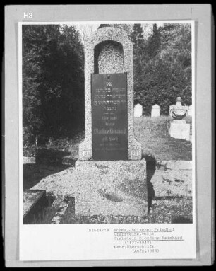 Grabstein von Blondine Reinhard (gestorben 1918)
