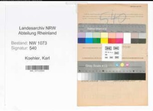 Entnazifizierung Karl Koehler , geb. 20.03.1907 (Lehrer)