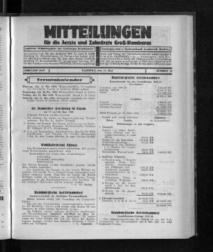 Jahrgang 1929, Hamburg, den 12. Mai, Nummer 19