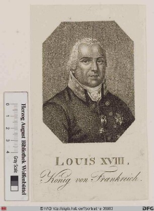 Bildnis Ludwig (Louis Stanislas Xavier) XVIII., König von Frankreich (reg. 1814/1815 u. 1815-24)