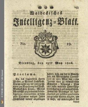 No. 19. Dienstag, den 13ten May 1806