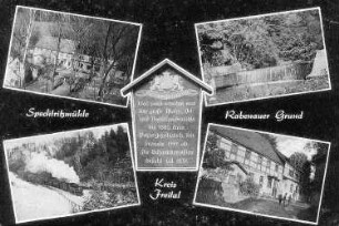 Rabenau-Spechtritz. Spechtritzmühle, Rabenauer Grund, Ansichtskarte