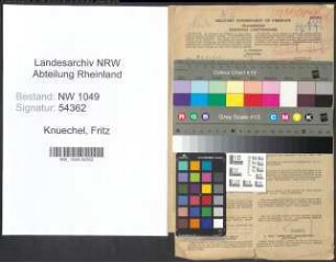Entnazifizierung Fritz Knuechel , geb. 10.02.1911 (Arzt)