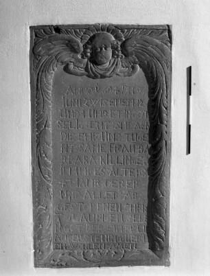 Grabstein für Barbara Killinger, gestorben 9.06.1694