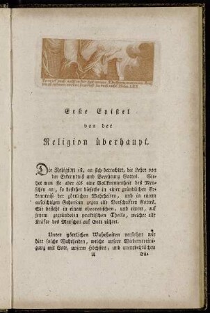 Erste Epistel von der Religion überhaupt.