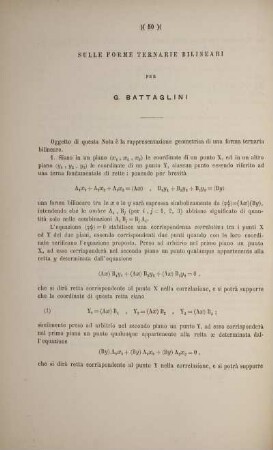 Sulle forme ternarie bilineari.