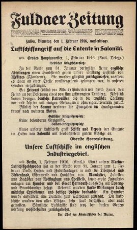 Ausgabe vom Dienstag, den 01. Februar 1916.
